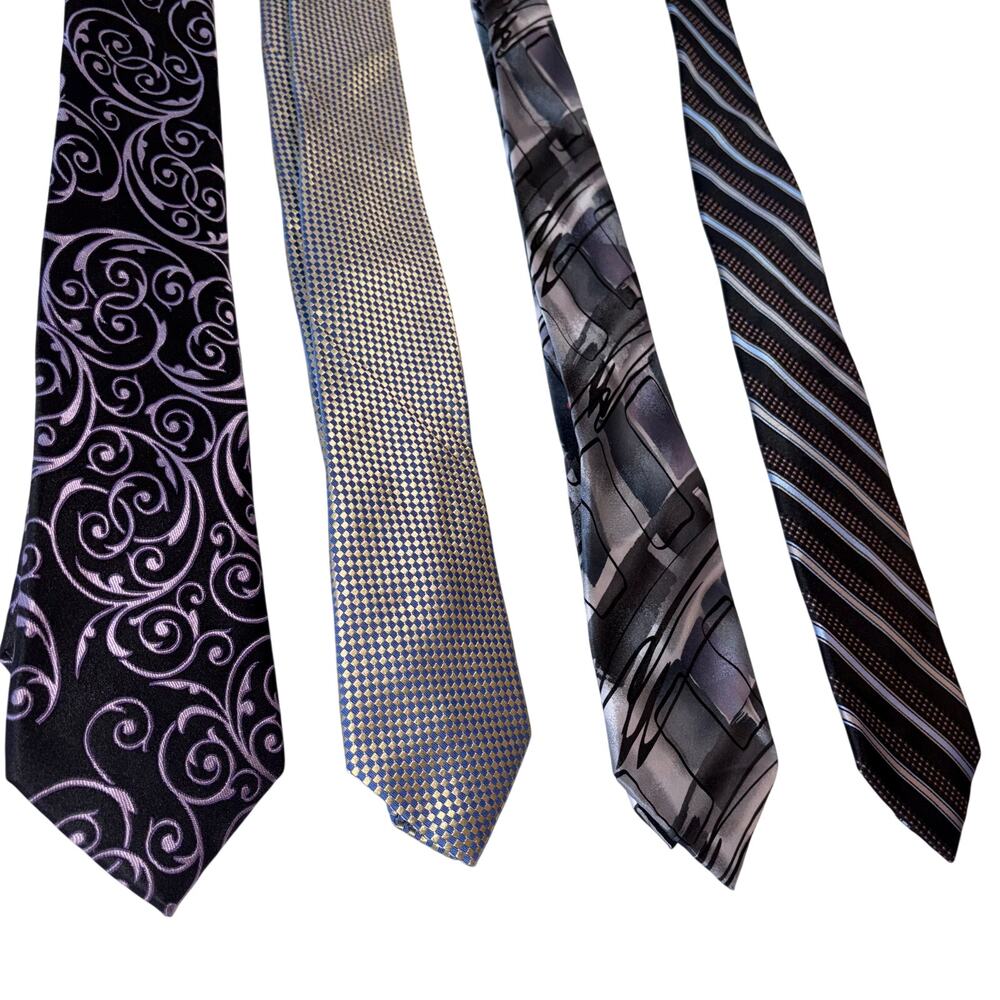 Lot of 4 Designer Men's 100% Silk Ties -‎ Sean John,Michael Kors,J Garcia,Enro